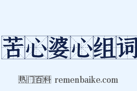 苦心婆心组词是什么意思的图片